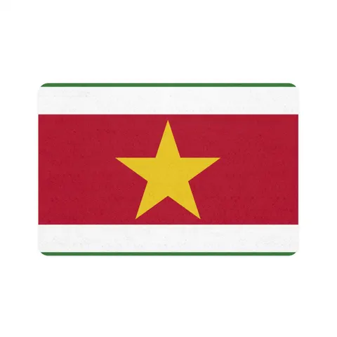 Suriname Red Green White Star Pet Food Mat (12x18) — front view