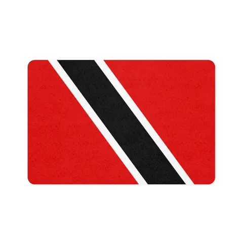 Trinidad & Tobago Diagonal Stripe Pet Food Mat (12x18) — front view