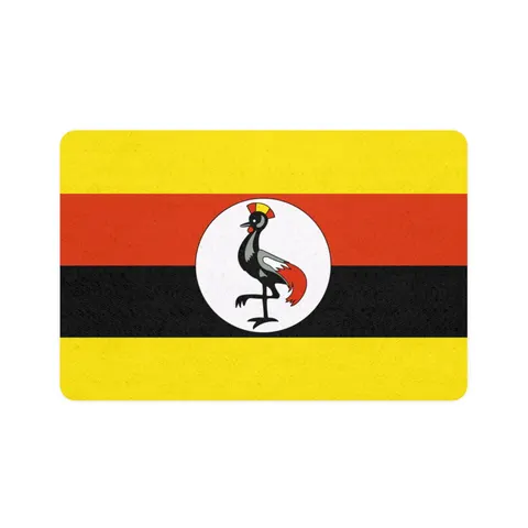 Uganda Black Yellow Red Bands Pet Food Mat (12x18) — front view