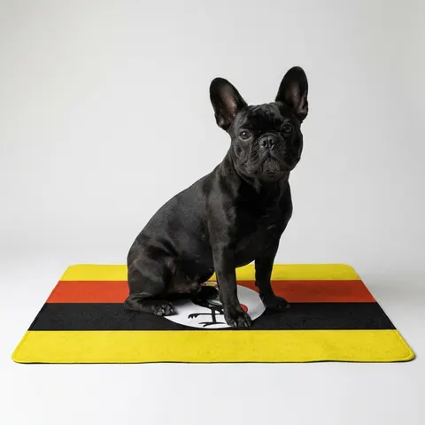 Uganda Black Yellow Red Bands Pet Food Mat (12x18)