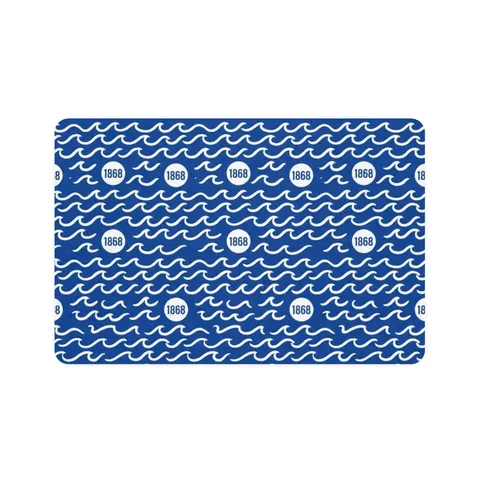 Hampton 1868 Blue & White Wave Pet Food Mat (12x18) — front view