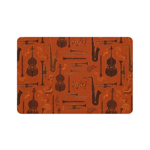 Harlem Jazz Silhouettes Pet Food Mat (12x18) — front view