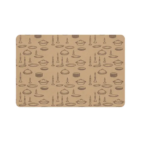 Holiday Family Dinner Icons Pet Food Mat (12x18) — front view