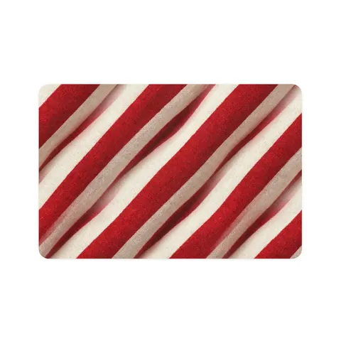 Holiday Candy Cane Twist Pet Food Mat (12x18) — front view