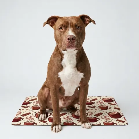 Holiday Hot Cocoa & Marshmallows Pet Food Mat (12x18)