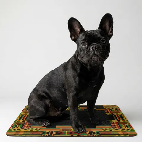 Holiday Kwanzaa Kente Border Pet Food Mat (12x18)