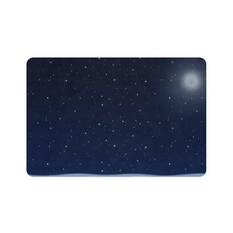 Holiday Starry Winter Night Pet Food Mat (12x18) — front view