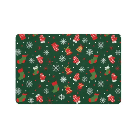 Holiday Ugly Sweater Icons Pet Food Mat (12x18) — front view