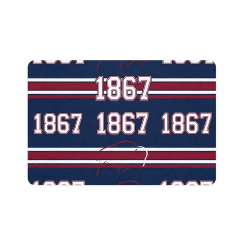Howard 1867 Navy & Crimson Pet Food Mat (12x18) — front view