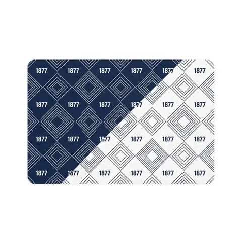 Jackson State 1877 Blue & White Split Pet Food Mat (12x18) — front view