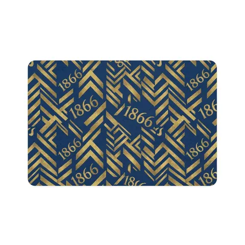 Lincoln (MO) 1866 Blue & Gold Pet Food Mat (12x18) — front view