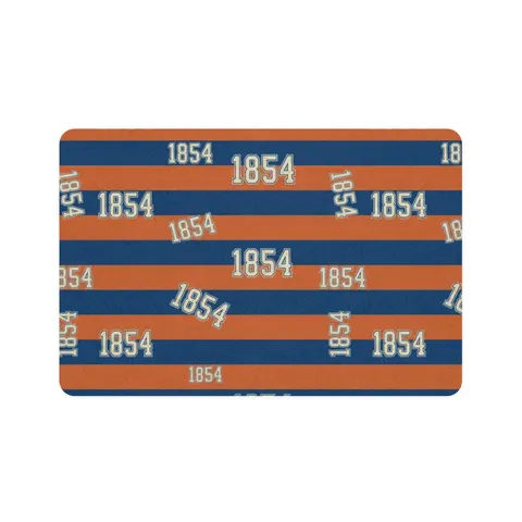 Lincoln (PA) 1854 Blue & Orange Pet Food Mat (12x18) — front view