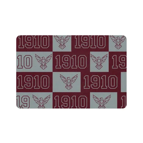 NC Central 1910 Maroon & Grey Pet Food Mat (12x18) — front view