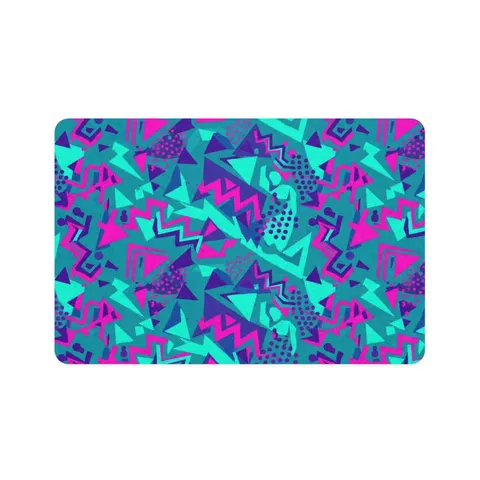 90s Memphis Pattern Pet Food Mat (12x18) — front view