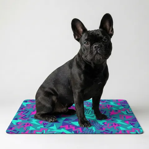 90s Memphis Pattern Pet Food Mat (12x18)