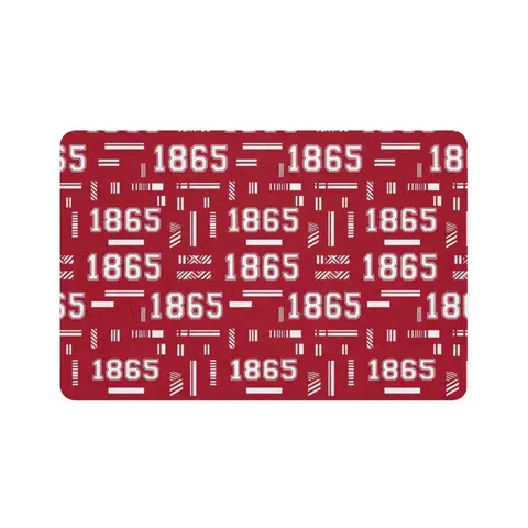 Shaw 1865 Crimson & White Pet Food Mat (12x18) — front view