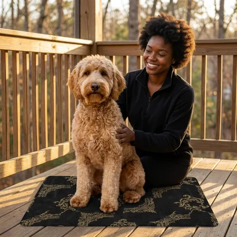 Trap Renaissance Gold Frame Pet Food Mat (12x18)