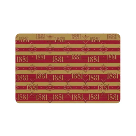 Tuskegee 1881 Crimson & Old Gold Pet Food Mat (12x18) — front view