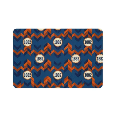 Virginia State 1882 Orange & Blue Pet Food Mat (12x18) — front view