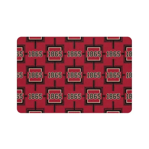 Virginia Union 1865 Crimson & Black Pet Food Mat (12x18) — front view