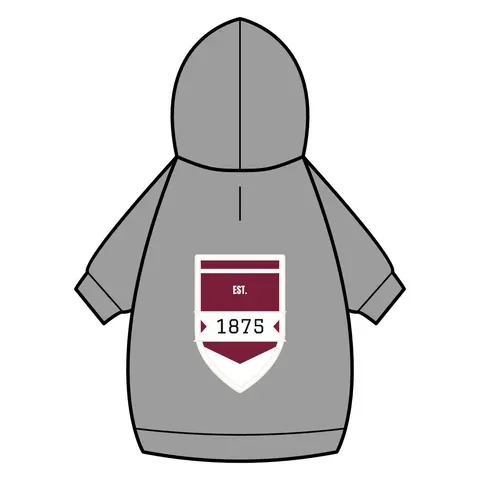 Alabama A&M 1875 Maroon & White Pet Hoodie — back_dtf view