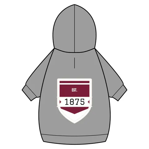 Alabama A&M 1875 Maroon & White Pet Hoodie — back_dtf view
