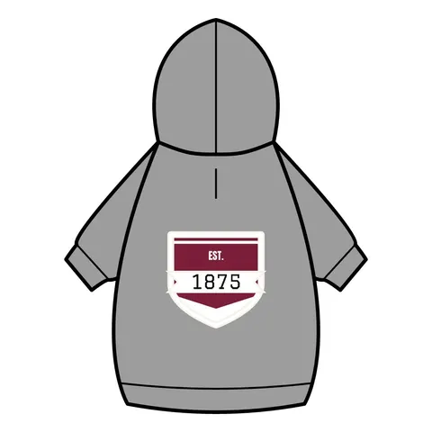 Alabama A&M 1875 Maroon & White Pet Hoodie — back_dtf view