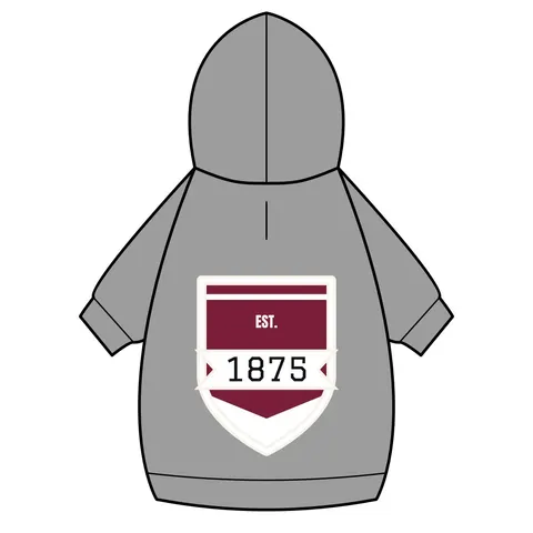Alabama A&M 1875 Maroon & White Pet Hoodie — back_dtf view