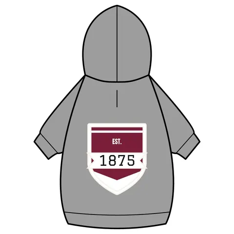 Alabama A&M 1875 Maroon & White Pet Hoodie — back_dtf view