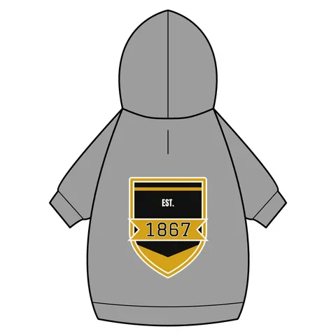 Alabama State 1867 Black & Gold Pet Hoodie — back_dtf view