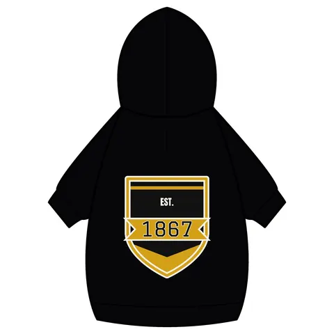 Alabama State 1867 Black & Gold Pet Hoodie — back_dtf view