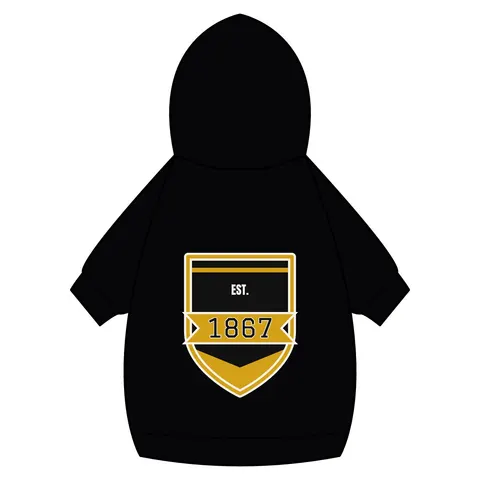 Alabama State 1867 Black & Gold Pet Hoodie — back_dtf view