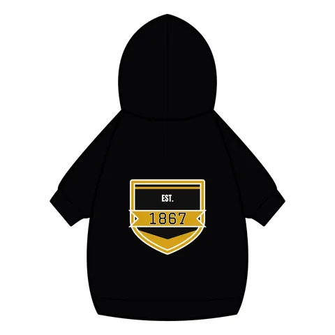 Alabama State 1867 Black & Gold Pet Hoodie — back_dtf view