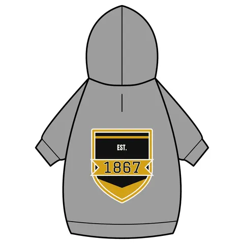 Alabama State 1867 Black & Gold Pet Hoodie — back_dtf view