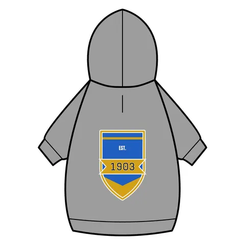 Albany State 1903 Blue & Gold Sunburst Pet Hoodie — back_dtf view
