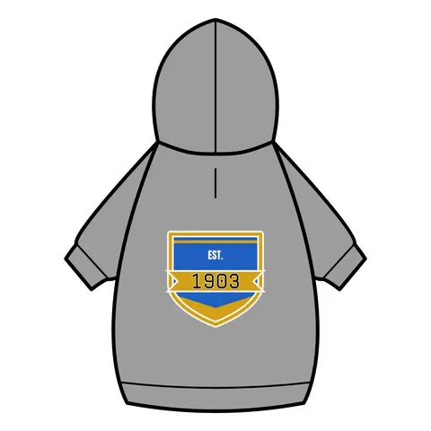 Albany State 1903 Blue & Gold Sunburst Pet Hoodie — back_dtf view