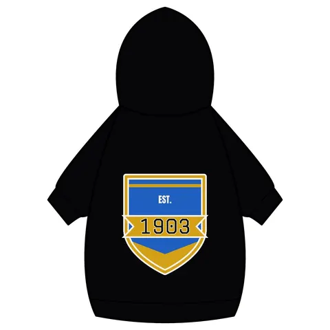 Albany State 1903 Blue & Gold Sunburst Pet Hoodie — back_dtf view
