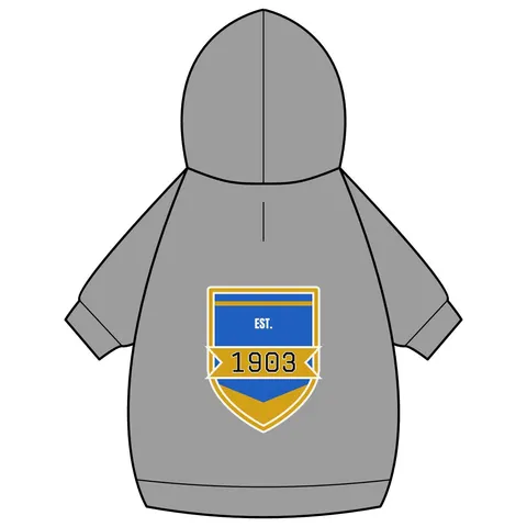 Albany State 1903 Blue & Gold Sunburst Pet Hoodie — back_dtf view
