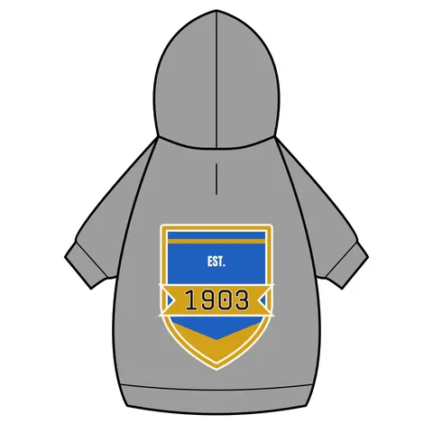 Albany State 1903 Blue & Gold Sunburst Pet Hoodie — back_dtf view