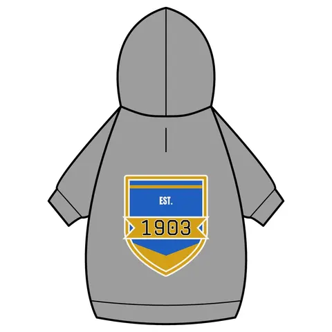 Albany State 1903 Blue & Gold Sunburst Pet Hoodie — back_dtf view