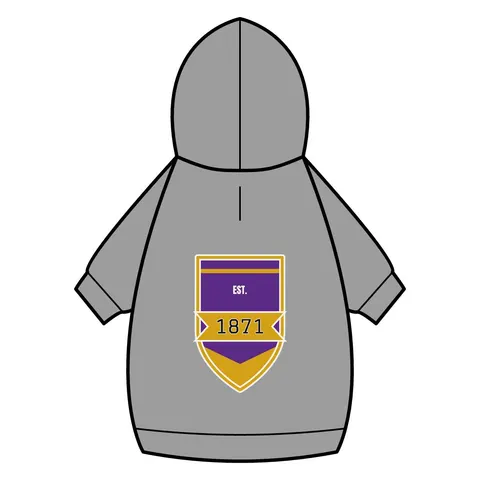 Alcorn 1871 Purple & Gold Academic Pet Hoodie — back_dtf view