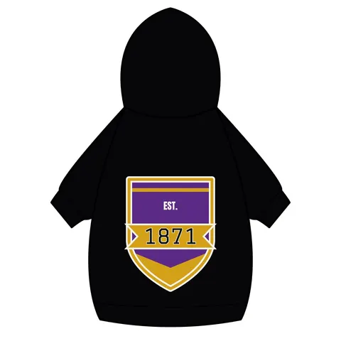 Alcorn 1871 Purple & Gold Academic Pet Hoodie — back_dtf view