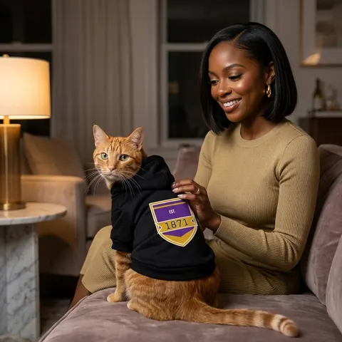 Alcorn 1871 Purple & Gold Academic Pet Hoodie