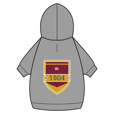 Bethune-Cookman 1904 Maroon & Gold Pet Hoodie — back_dtf view