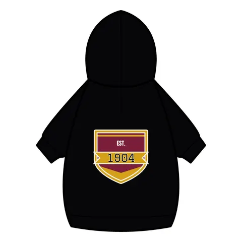 Bethune-Cookman 1904 Maroon & Gold Pet Hoodie — back_dtf view