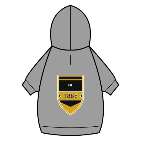 Bowie State 1865 Black & Gold Panel Pet Hoodie — back_dtf view