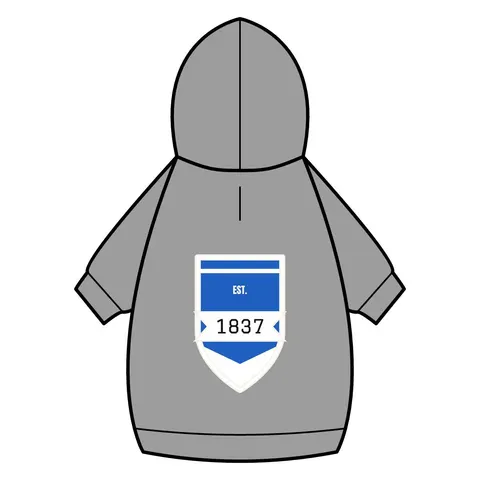 Cheyney 1837 Blue & White Pet Hoodie — back_dtf view