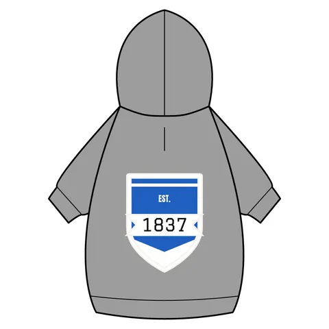 Cheyney 1837 Blue & White Pet Hoodie — back_dtf view