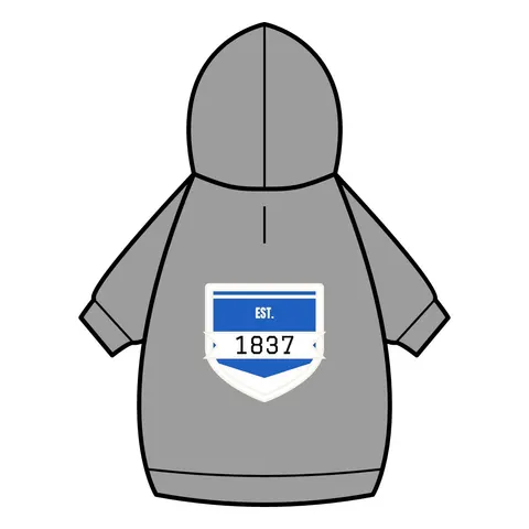 Cheyney 1837 Blue & White Pet Hoodie — back_dtf view