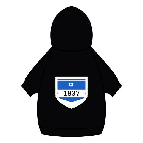 Cheyney 1837 Blue & White Pet Hoodie — back_dtf view